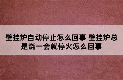 壁挂炉自动停止怎么回事 壁挂炉总是烧一会就停火怎么回事